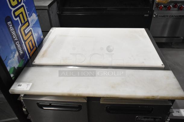 Leader LM36 S/C 2 Door Undercounter Cooler, 115V, 1 Phase. Features stainless steel exterior, good condition, minor surface wear.