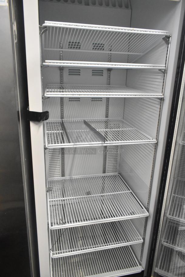 2019 Habco SE18 Single Door Cooler Merchandiser, commercial grade, shelves visible, 115V, 1 phase, excellent condition.