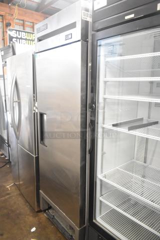 2022 True T-19F-HC commercial freezer, stainless steel, single door, on casters, 115V, 1 phase, excellent condition.