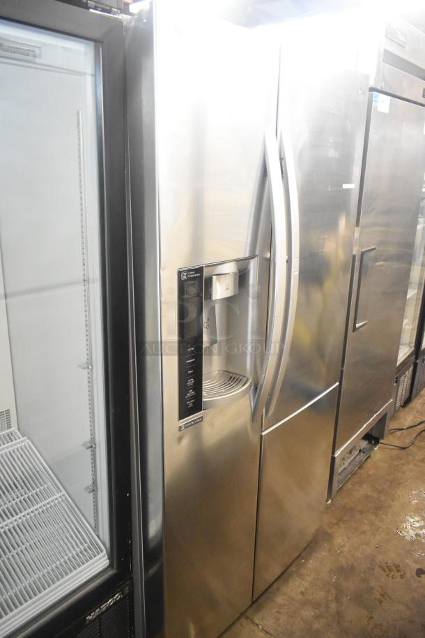 LG LSXS26366S/05 reach-in cooler/freezer with ice and water dispenser, stainless steel finish, 115V, 1 Phase.
