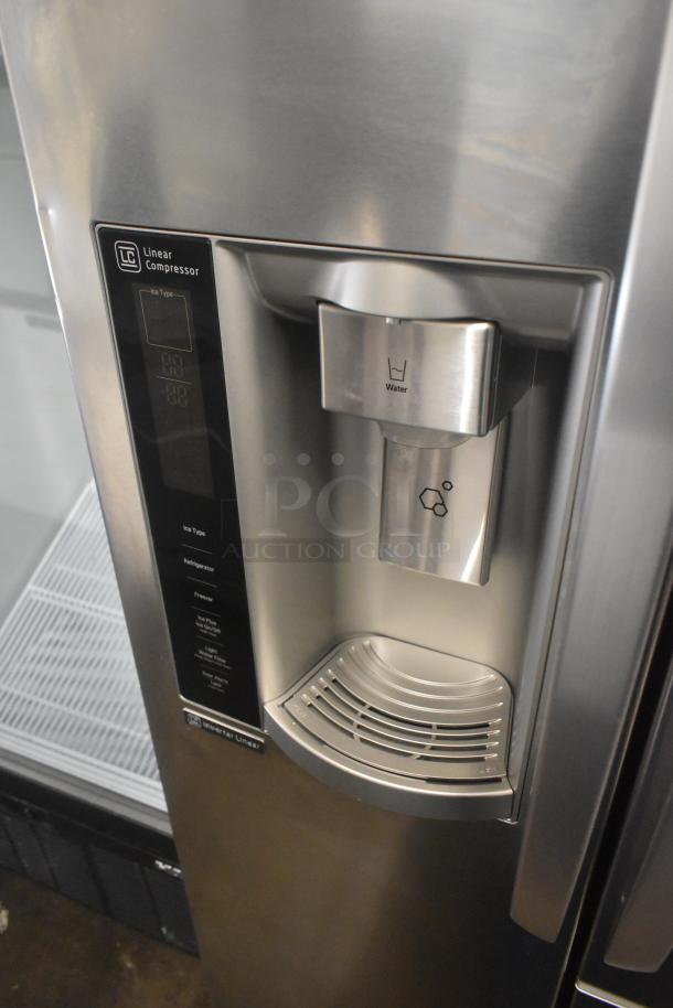 LG LSXS26366S/05 reach-in cooler and freezer, stainless steel with ice and water dispenser, 115V, excellent condition.