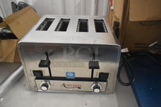 Brand new Avantco 184THD27208 4-slice commercial toaster, wide 1.5" slots, 208V, medium-duty, bread/bagel switch, scratch and dent.