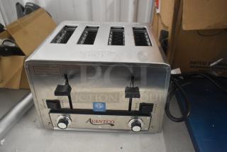 Brand new Avantco 184THD27208 4-slice commercial toaster, wide 1.5" slots, 208V, medium-duty, bread/bagel switch, scratch and dent.