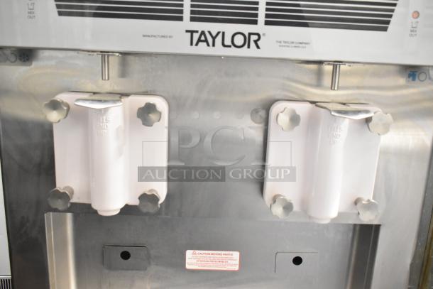2021 Taylor 359-33 soft serve ice cream machine, stainless steel, dual flavor, air-cooled, on casters, 208-230V, 3 phase.