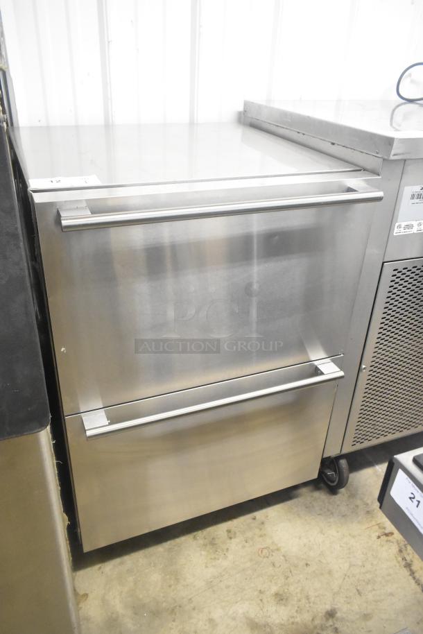 Summit SPR627OS2D undercounter cooler, stainless steel, two-drawer, 115 volts, 1 phase, excellent condition.
