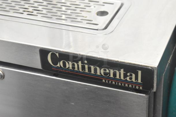 Continental KC24-SS Commercial Kegerator, single tap, stainless steel, on commercial casters, 115V, 1 Phase. Continental logo visible.