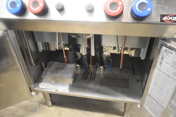 Axis AX-GPC2WB Stainless Steel 2 Bay Pasta Cooker, 100,000 BTU, natural gas powered, commercial floor model, excellent condition.