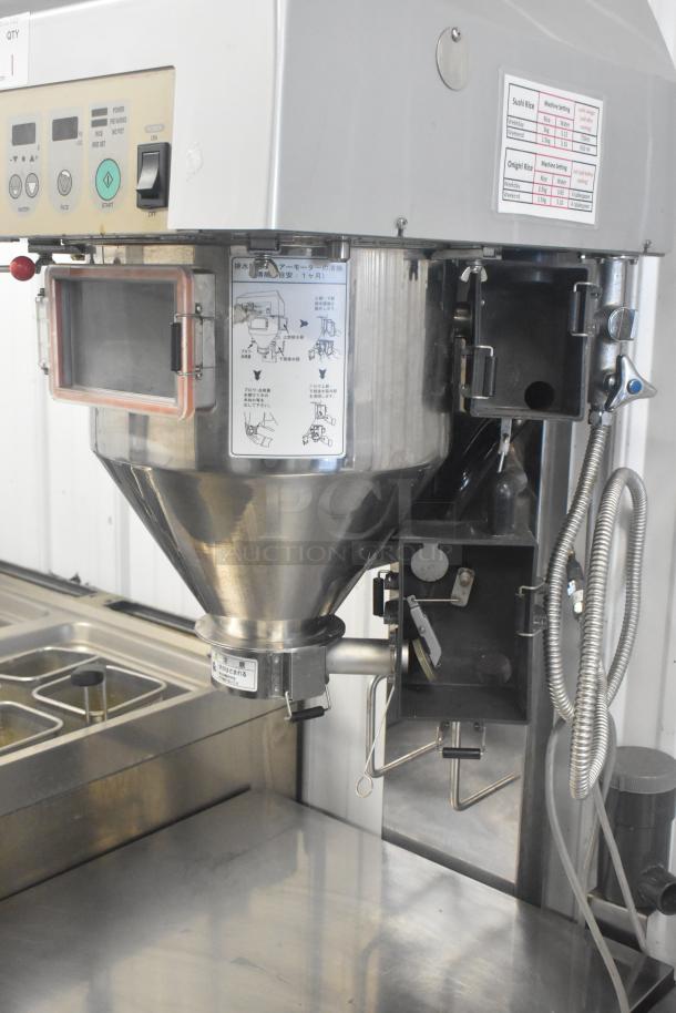 Ricemini RM-401AG rice washing machine, metal, commercial floor style, 100V, 1 phase, detailed control panel, clean condition.