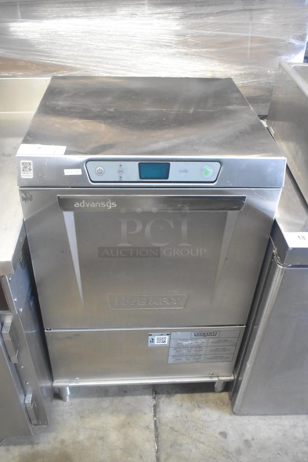 2019 Hobart LXER Commercial Undercounter Dishwasher, stainless steel, 120/208-240V, 1 phase, model label visible.