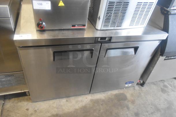 2021 Atosa MGF8406GR 2-door undercounter freezer, stainless steel, 115V, 1 phase, commercial use, good condition.