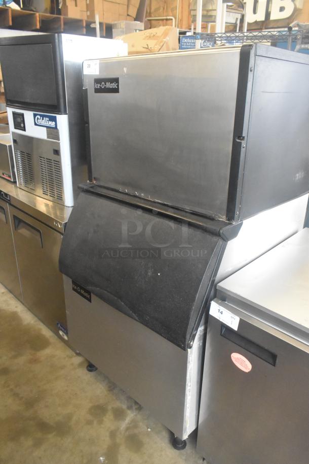 Ice-O-Matic ICE0400FW4 stainless steel ice machine head on B40PSB bin, 115V, 1 phase, commercial use, good condition.