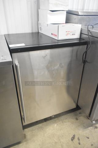Summit ALFZ53 undercounter frost free freezer, single door, stainless steel, compact design, visible surface wear, 115V, 1 phase.