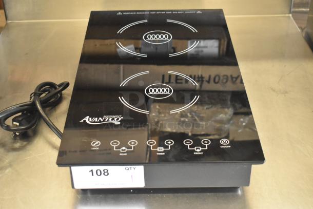 2025 Avantco 177ID18DB double induction range, black glass top, touch controls, excellent condition, 208-240V, single phase.