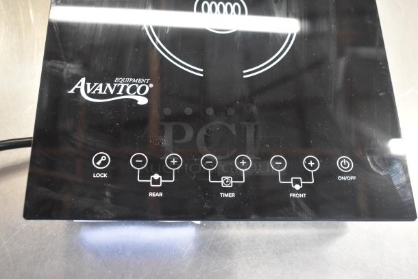 Avantco 177ID18DB double induction range with control panel. Features lock, timer, and front/rear controls. 208-240V.