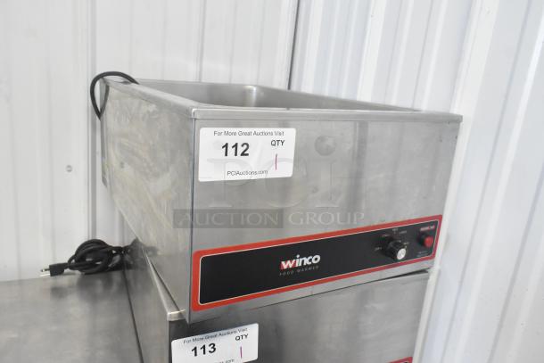 Adcraft FW-S500 Commercial Food Warmer, 120V, 1 Phase, stainless steel, countertop model, control dial, Winco label visible.