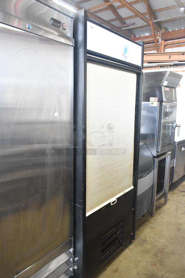 Structural Concepts Oasis B32EW Merchandiser, 120 Volts, 1 Phase, commercial open grab-n-go display. Visible wear on surface.