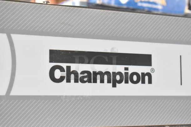 Champion Commercial Conveyor Dishwasher label, 208 volts, 3 phase, in good condition.