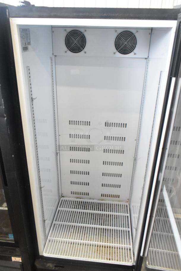 A-11 Commercial Single Door Reach-In Cooler Merchandiser, 115V, 1 Phase, clean interior, dual fans, model A-11.