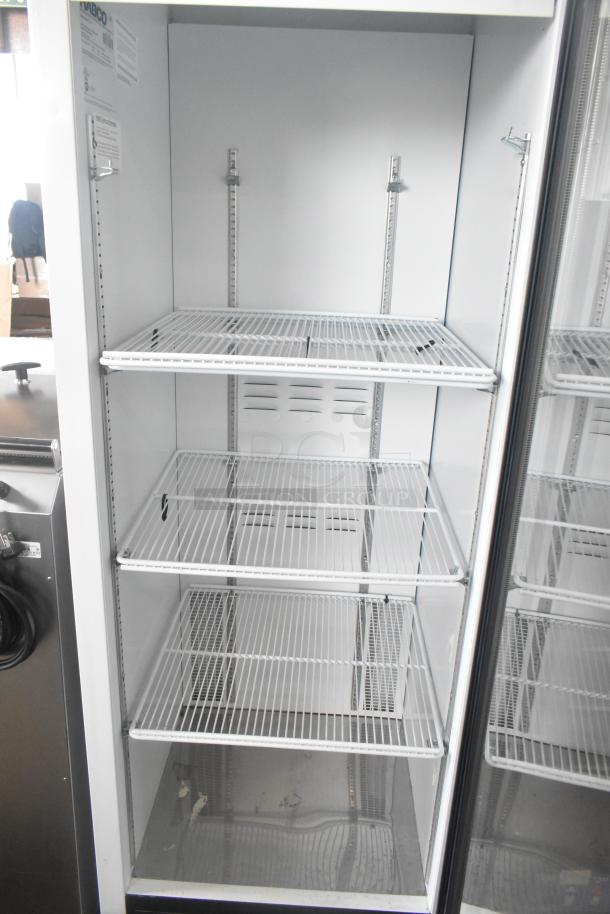 2019 Habco SE18 single door cooler, adjustable wire shelving, 115V, 1 phase, clean interior, ideal for merchandising.