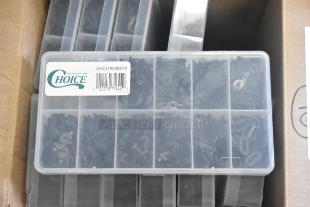 Brand new Choice deli tag kit with UXKD59008079 letters and 512XKD590B numbers, housed in a plastic case.