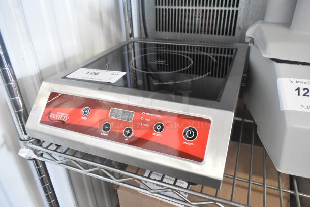Brand new 2023 Avantco IC3500 countertop induction range. Scratch and dent condition, 208-240V, 1-phase, digital controls.