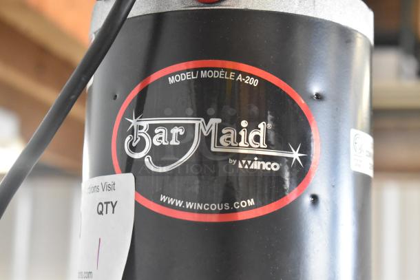 Bar Maid model A-200 upright bar glass washer, brand new with scratches and dents. 115 volts, 1 phase. Visible brand label.