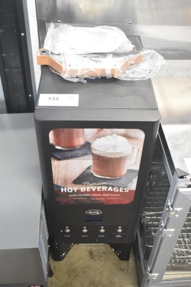 Avantco 177PBD3 cappuccino/hot chocolate machine, new condition, three 3.7 lb. hoppers, minor scratches, includes original packaging.