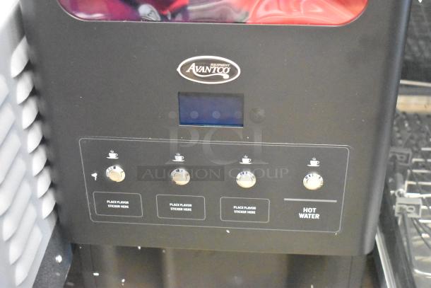 Brand new Avantco 177PBD3 cappuccino/hot chocolate machine, three 3.7 lb. hoppers, scratch and dent, with control panel.