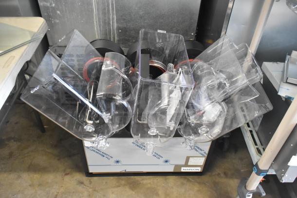 Brand new Narvon 378RBD5G3 triple 5-gallon bowl refrigerated dispenser in scratch and dent condition. 115V, 1 phase.