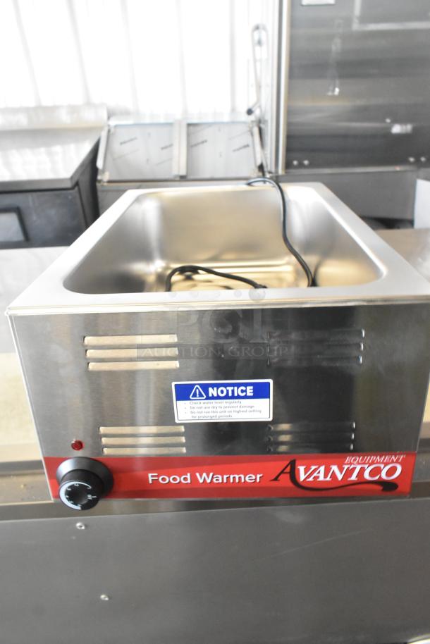 BRAND NEW 2025 Avantco 177W50 Countertop Food Warmer, 120V, 1 Phase, minor scratches, notice label visible on the side.