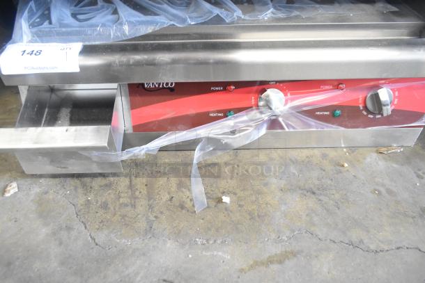 Brand new Avantco 177EG24N 24" electric countertop griddle, scratch and dent condition. 208/240V, 1 phase, with protective wrap.