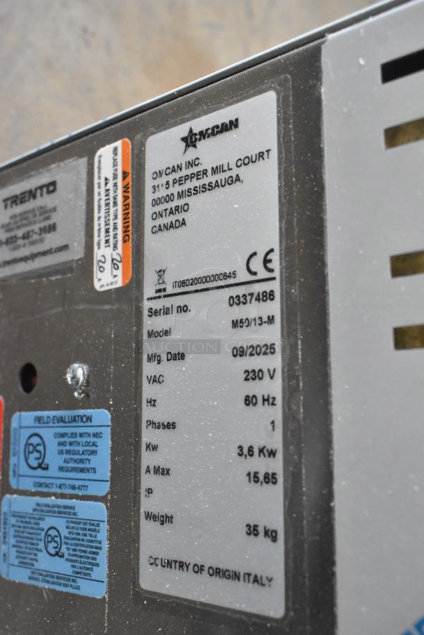 BRAND NEW SCRATCH AND DENT! 2025 Trento Omcan M50/13-M countertop electric pizza oven, broken stones, 230V, 1 phase.