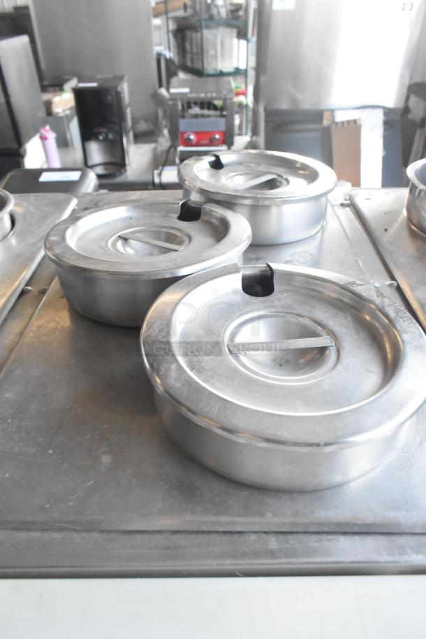 Duke WB303 M Aerohot 3 Bay Steam Table, stainless steel construction, 115 volts, 1 phase, used condition, lids included.