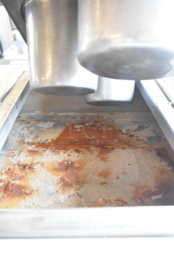 Duke WB303 M Aerohot 3 Bay Steam Table, visible rust and wear on surface, designed for commercial use, 115V, 1 phase.