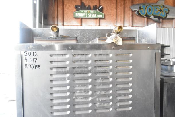 2016 Cleveland 24CGA10.2 steam cabinet, 72,000 BTU, natural gas, dual deck, good condition, markings show maintenance date.