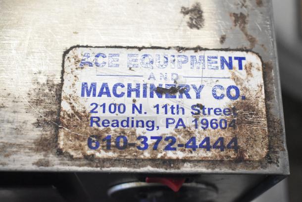 Star P012 countertop electric pizza oven with visible wear and a label from Ace Equipment and Machinery Co., Reading, PA.