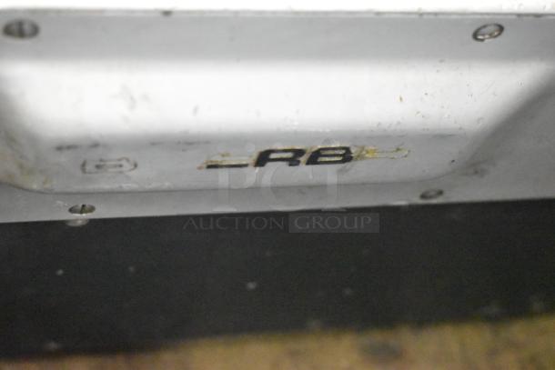 Bizerba Commercial Countertop Meat Slicer Stacker, 115V, 1 Phase. Some wear visible, features logo detail.