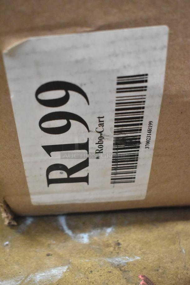 BRAND NEW SCRATCH AND DENT! Robot Coupe R199 Robo-Cart with label showing model number and barcode.