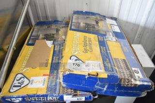 BRAND NEW SCRATCH AND DENT! T&S HG-4D-48K Safe-T-Link 48" gas connector hose, yellow coated, with FreeSpin Fitting, box damaged.