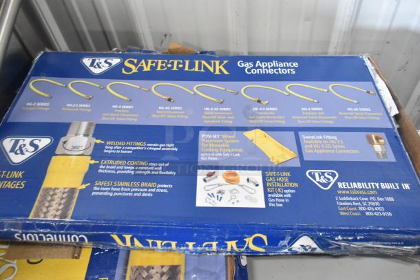 BRAND NEW T&S HG-4D-48K 48" Yellow Gas Connector Hose with Quick Disconnect, FreeSpin Fitting, Installation Kit.