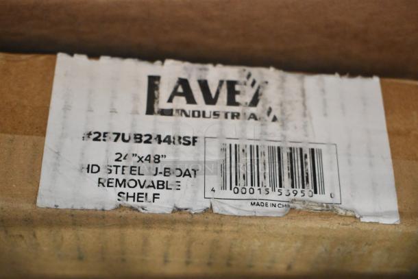 BRAND NEW Lavex 257UB2448SF removable steel shelf for 24"x48" U-Boat carts. Scratch and dent. Label shows model and barcode.