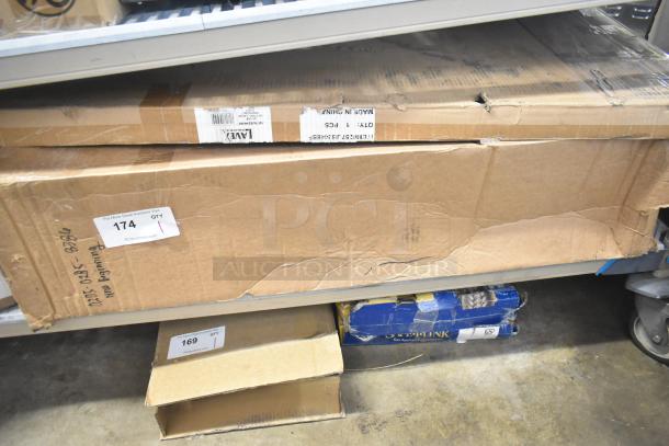 Cardboard boxes containing Clark 500JBS16N Captiva 16 oz. PET juice bottles, customizable, scratch and dent condition, 160/case.