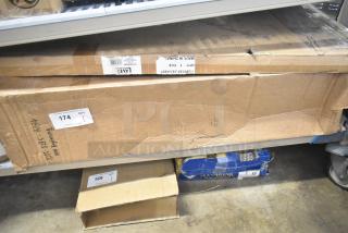 Cardboard boxes containing Clark 500JBS16N Captiva 16 oz. PET juice bottles, customizable, scratch and dent condition, 160/case.