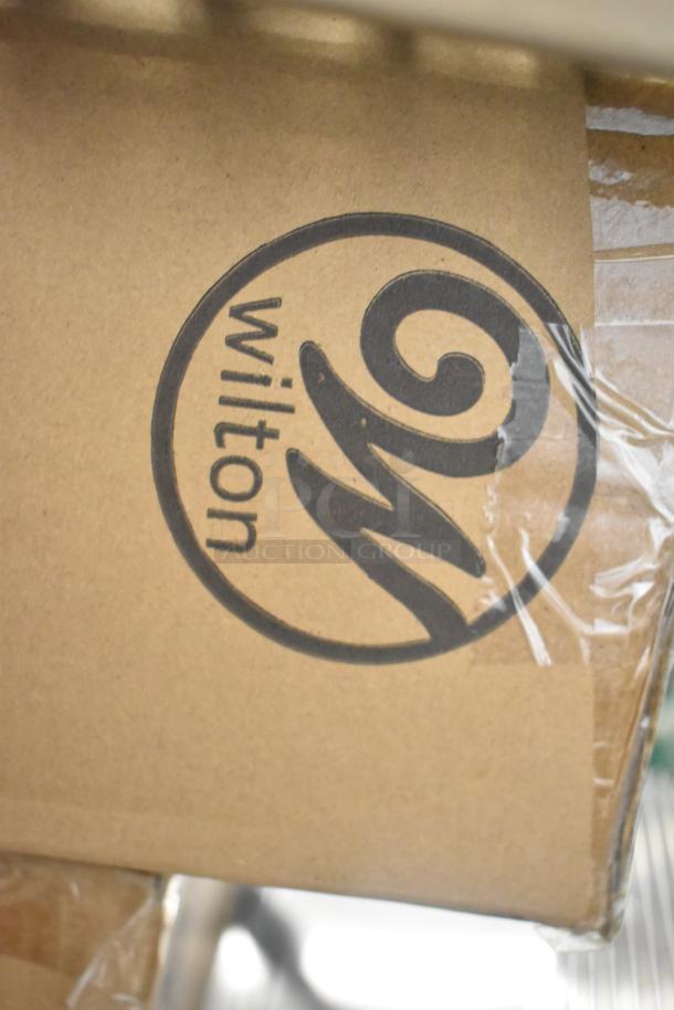 3 brand new "scratch and dent" boxes of Wilton 191002412 12-compartment non-stick steel brownie pan, each 2.5"x2.5"x1.5".