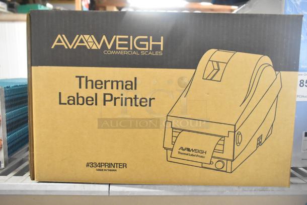 BRAND NEW AvaWeigh 334PRINTER AvaTek Thermal Label Printer for price computing scales. Box with product illustration. Scratch and dent condition.