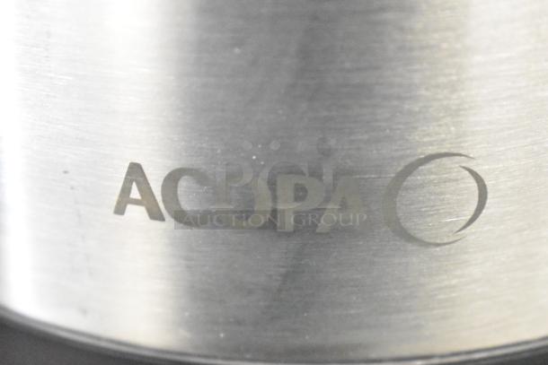Brand new Acopa Air Pot with minor scratches. Stainless steel design with Acopa logo visible.