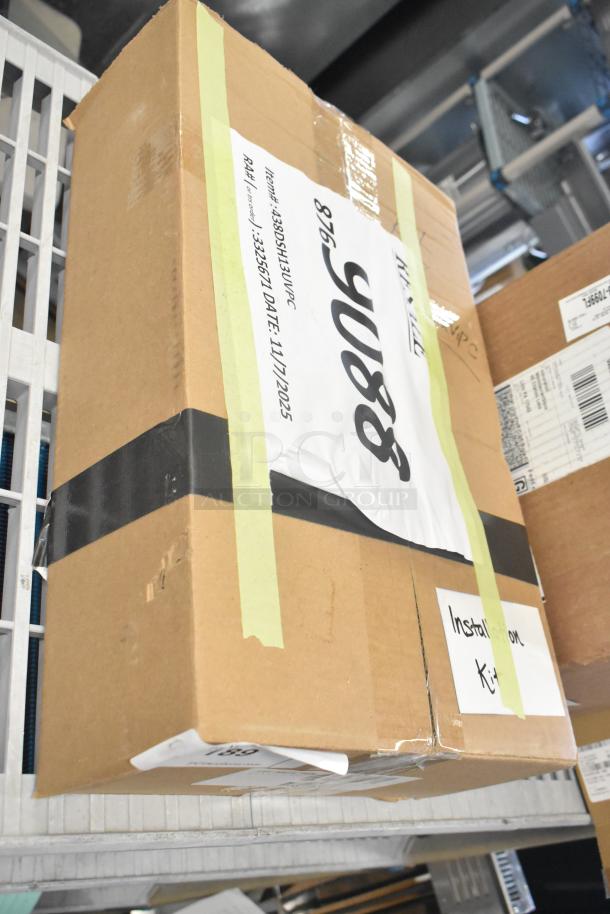 Boxed Zurn Elkay 2024 Stainless Steel Water Dispenser. Features hot, chilled, and sparkling options. Scratch and dent condition. Tags show model DSBSH130UVPC.