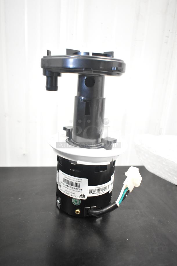 Brand new Zhongshan Broad 51078 motor, 208/230V, 1 phase. Minor scratches and dents, visible labeling.