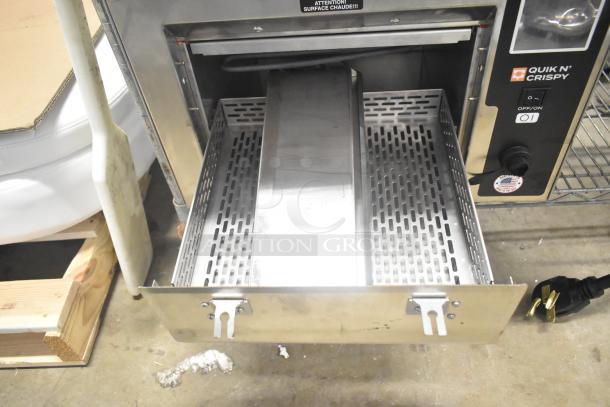Brand new QNC GFII electric ventless fryer, countertop model. Features greaseless cooking. 208/240V, 1 phase.