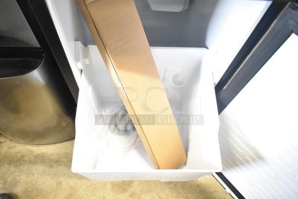 BRAND NEW SCRATCH AND DENT! KoolMore BIM75-BS stainless-steel ice maker, 75lbs/24h capacity, visible packaging inside.